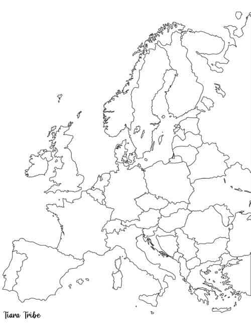 World Map Coloring Page With Countries