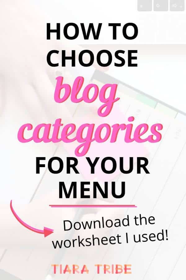 How to choose blog categories for your blog menu with my free printable