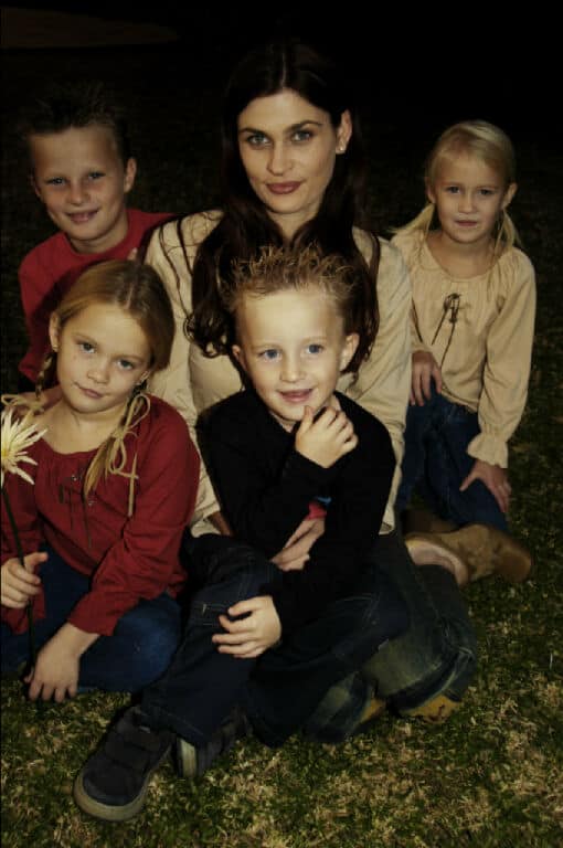 Jacqui with her four children in 2003.