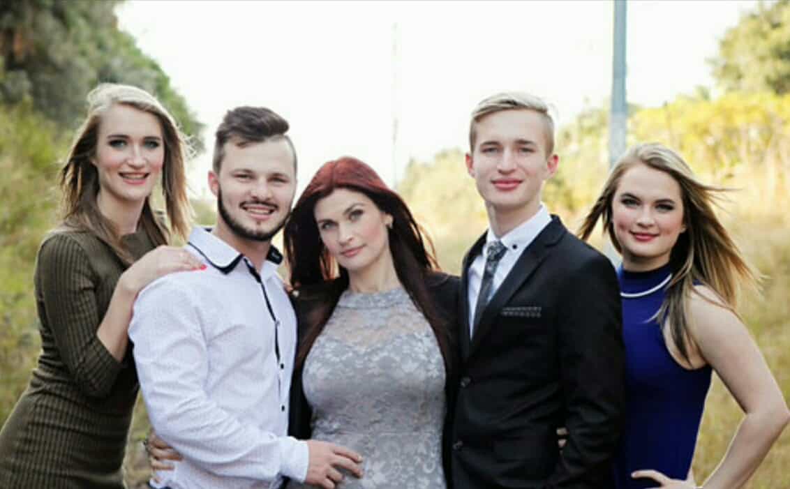 Jacqui with her children in 2016.