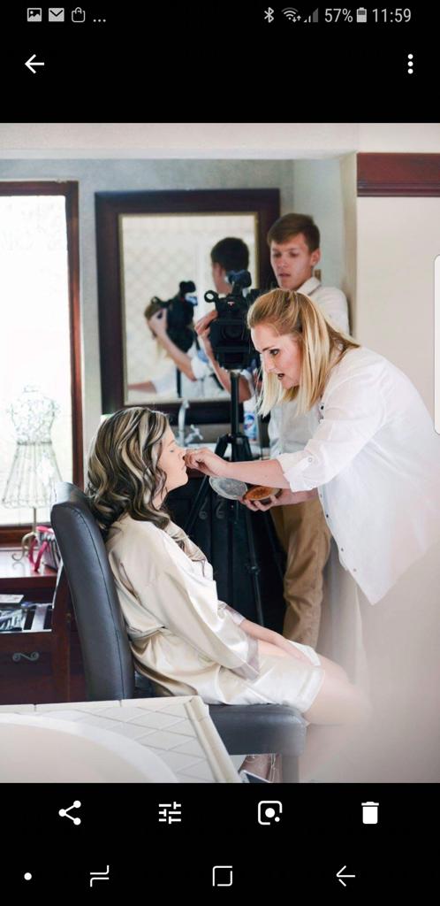 Filming makeup artist in a makeover