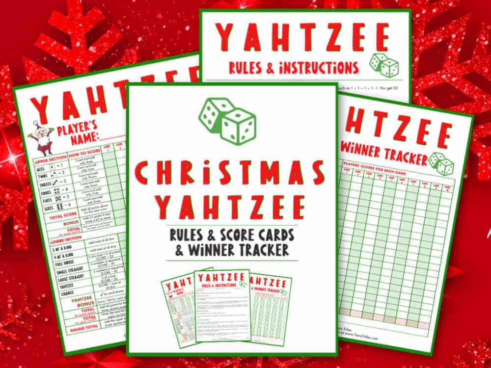 christmas yahtzee rules and yahtzee score cards tiara tribe