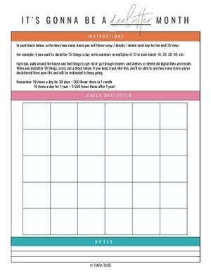 Declutter Tracker - Clickable image for blog post