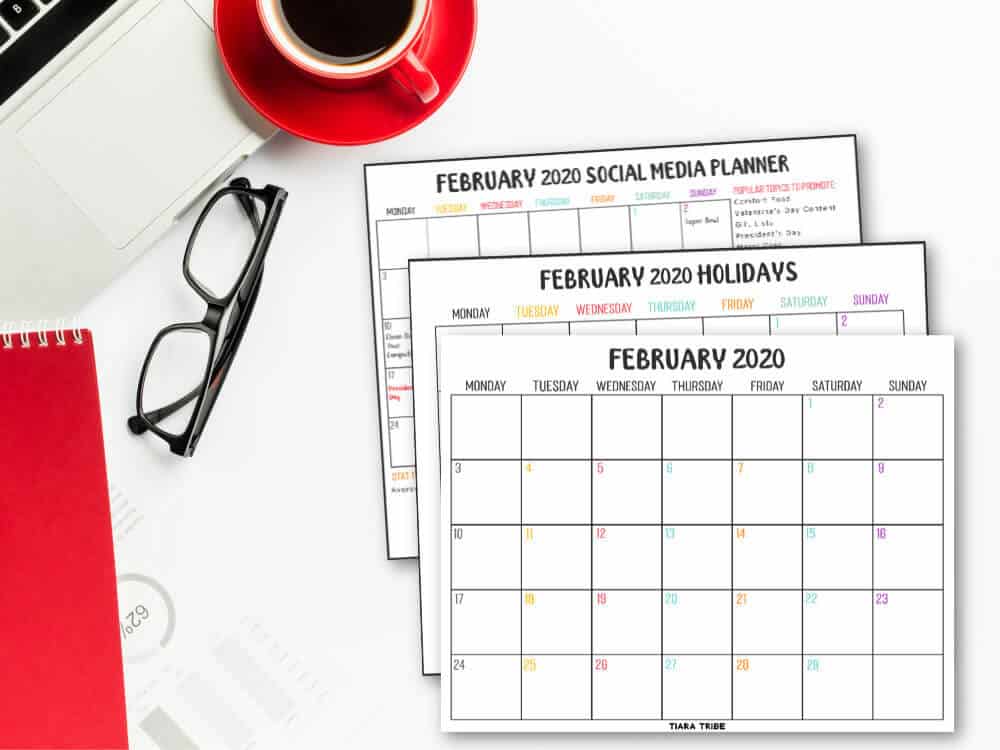 Free February 2020 Calendar