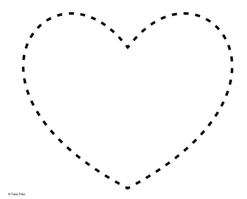 Heart with dotted outline to join the dots
