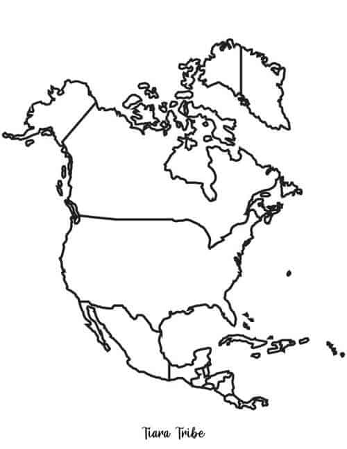 World Map Coloring Pages - Now With Continents - Tiara Tribe
