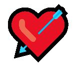 What does the heart with arrow emoji mean?