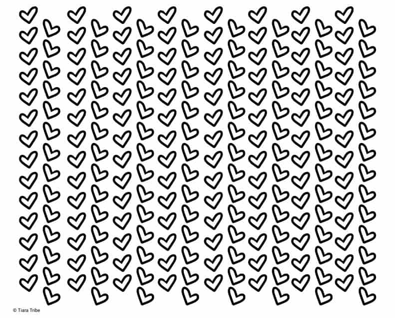 Rows of pretty hearts