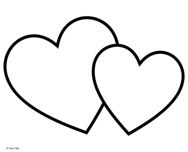 Two simple hearts side by side