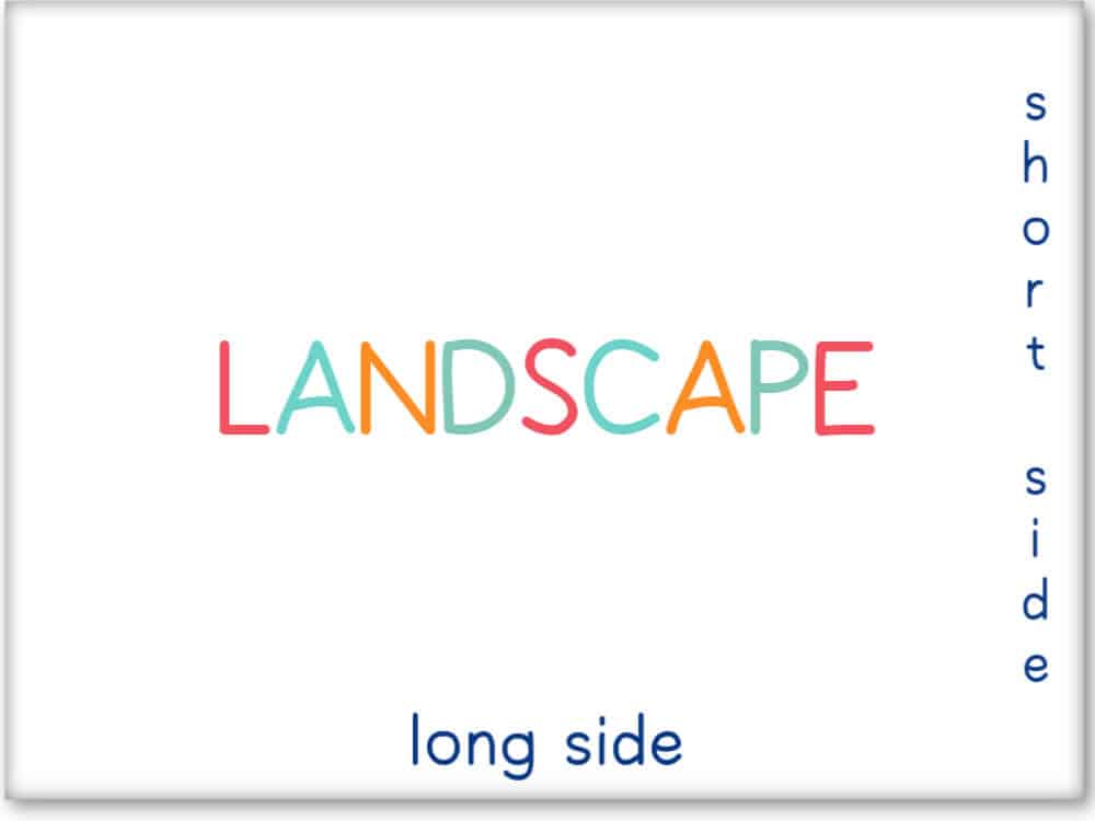 This is what a landscape print format looks like
