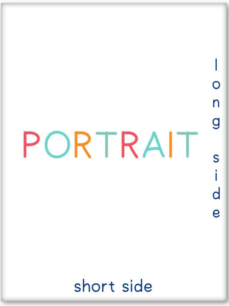 This is what a portrait print format looks like
